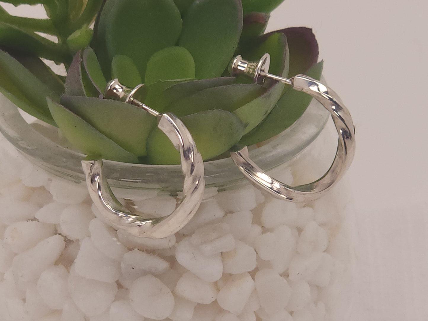 Sterling Silver Mini Hoop Twisted Earrings