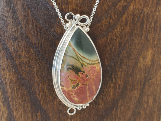 Red Creek Jasper Silver Pendant