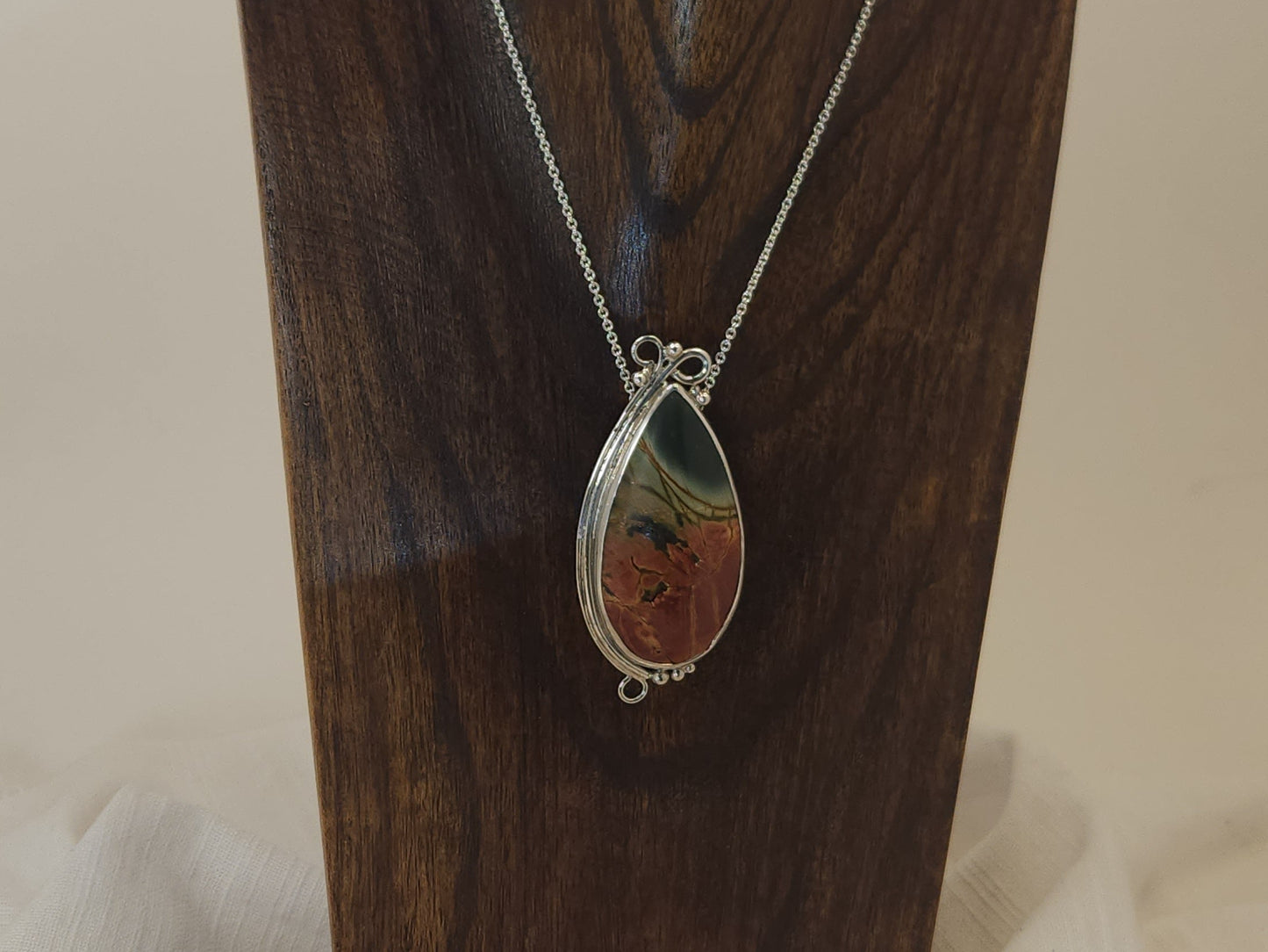 Red Creek Jasper Silver Pendant