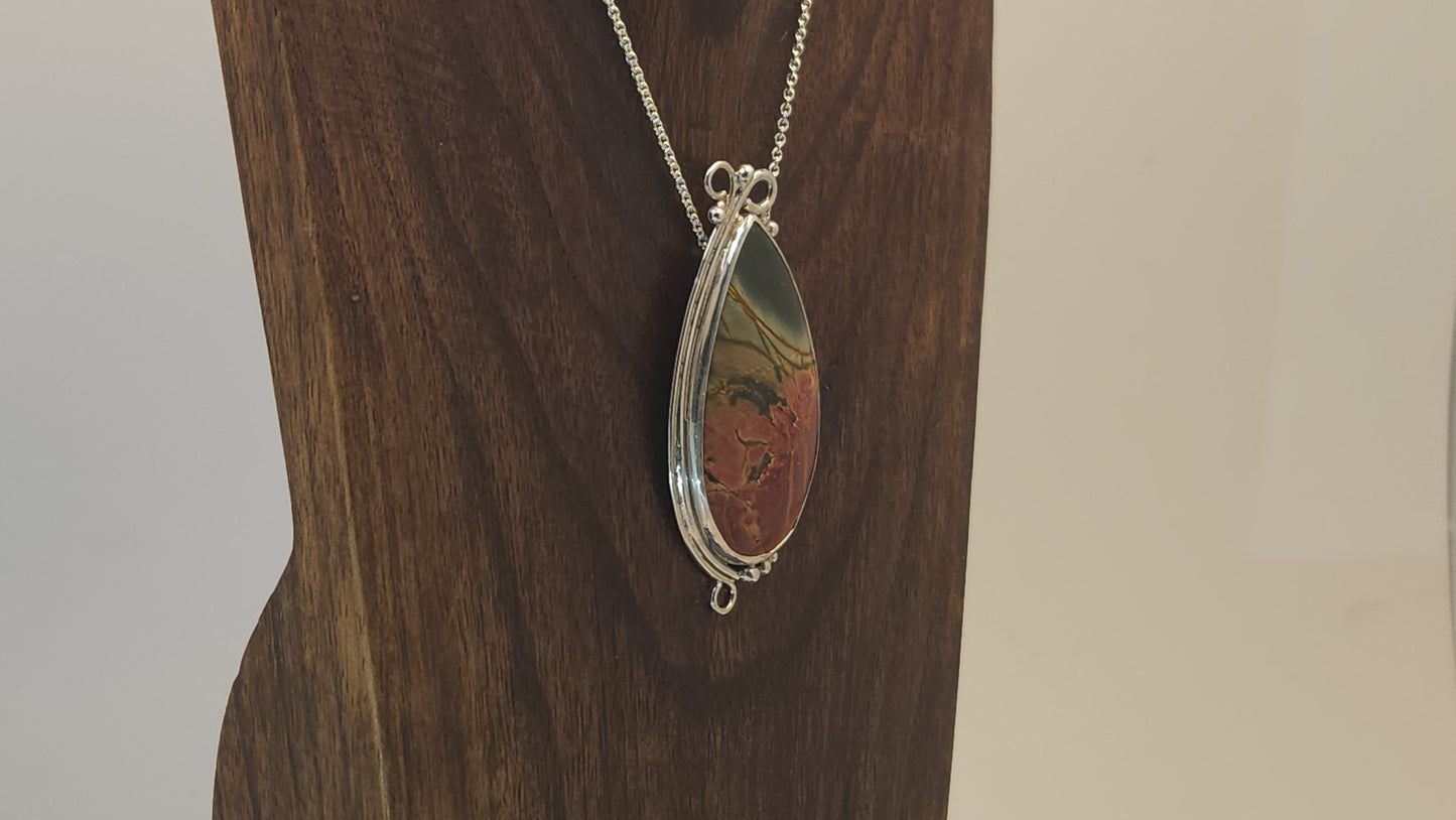 Red Creek Jasper Silver Pendant