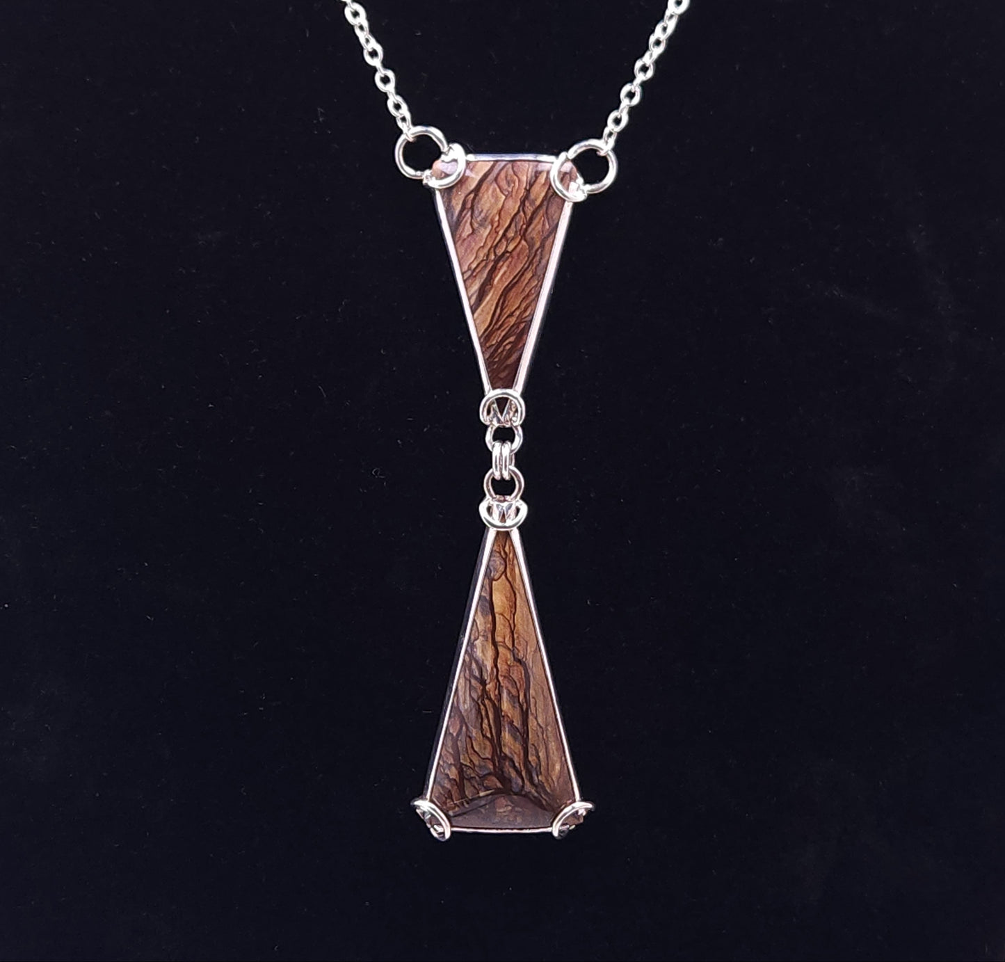 Mirrored Picture Jasper Sterling Silver Pendant