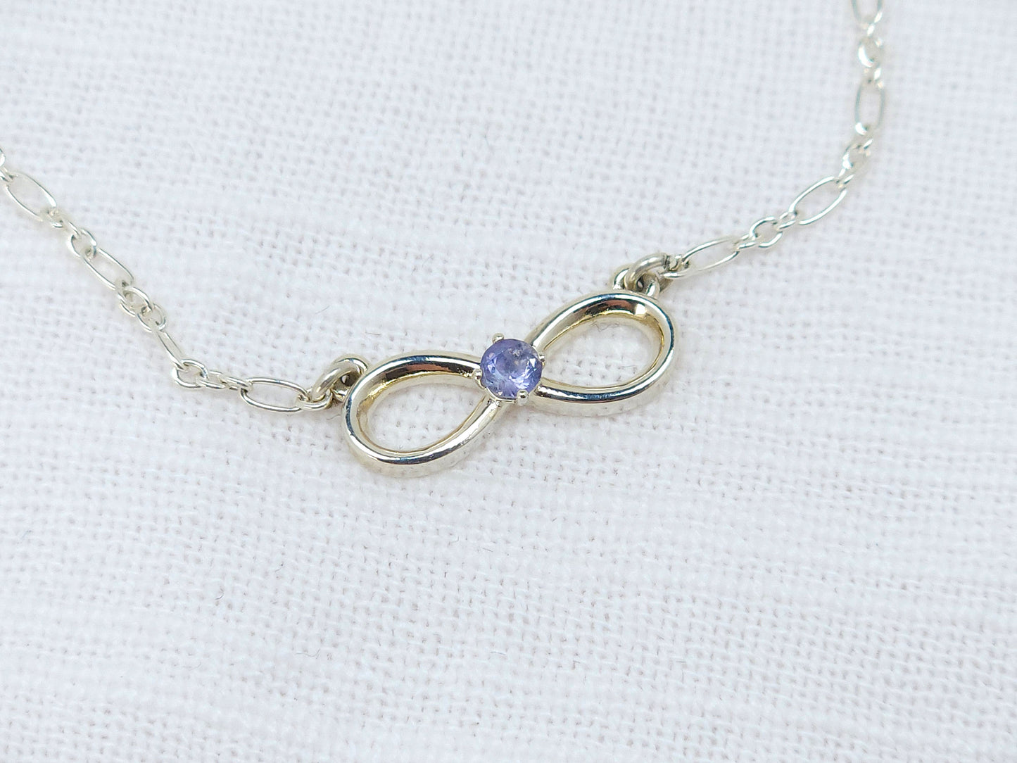 Iolite Sterling Silver Infinity Pendant