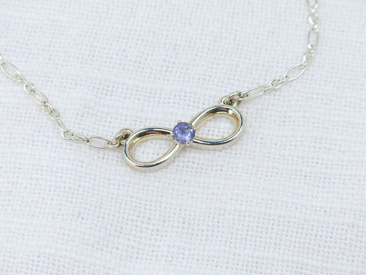Iolite Sterling Silver Infinity Pendant