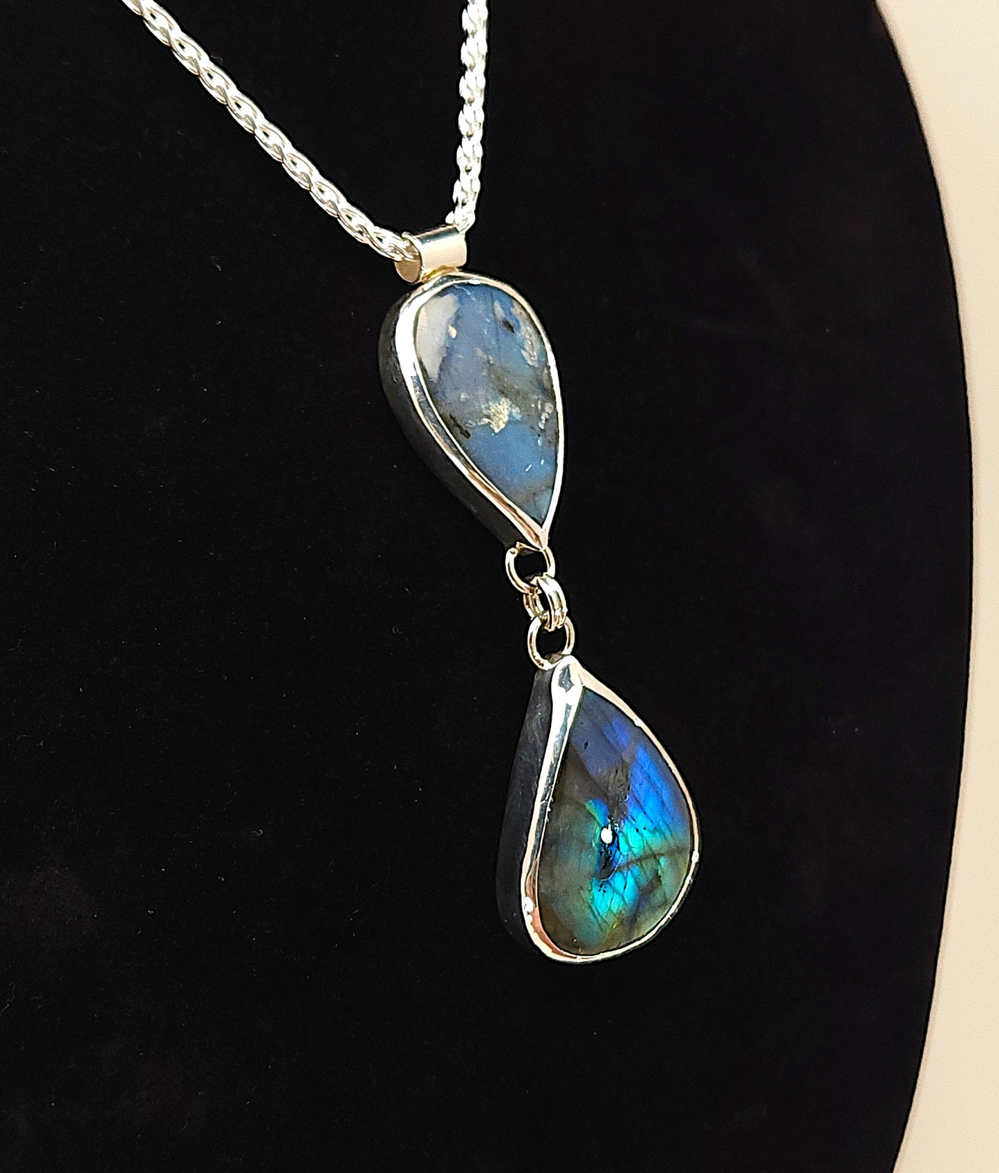 Labradorite Teardrop Silver Pendant