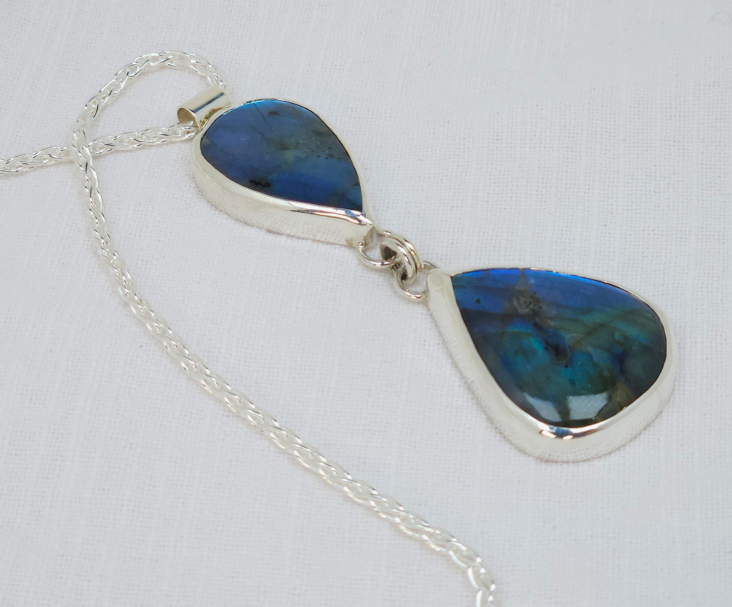 Labradorite Teardrop Silver Pendant