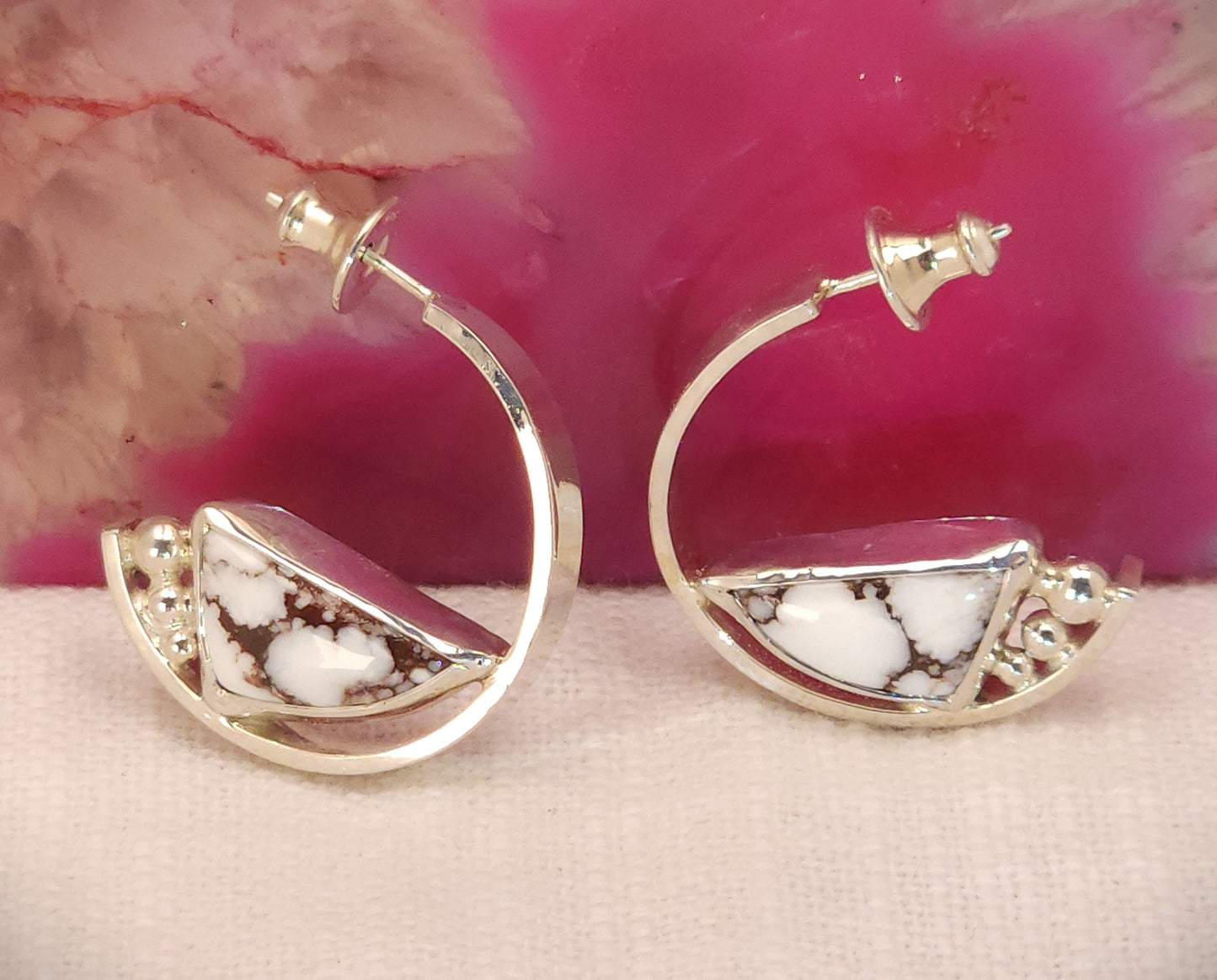 Wild Horse Magnesite Flat Hoop Earrings