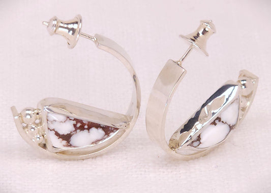 Wild Horse Magnesite Flat Hoop Earrings