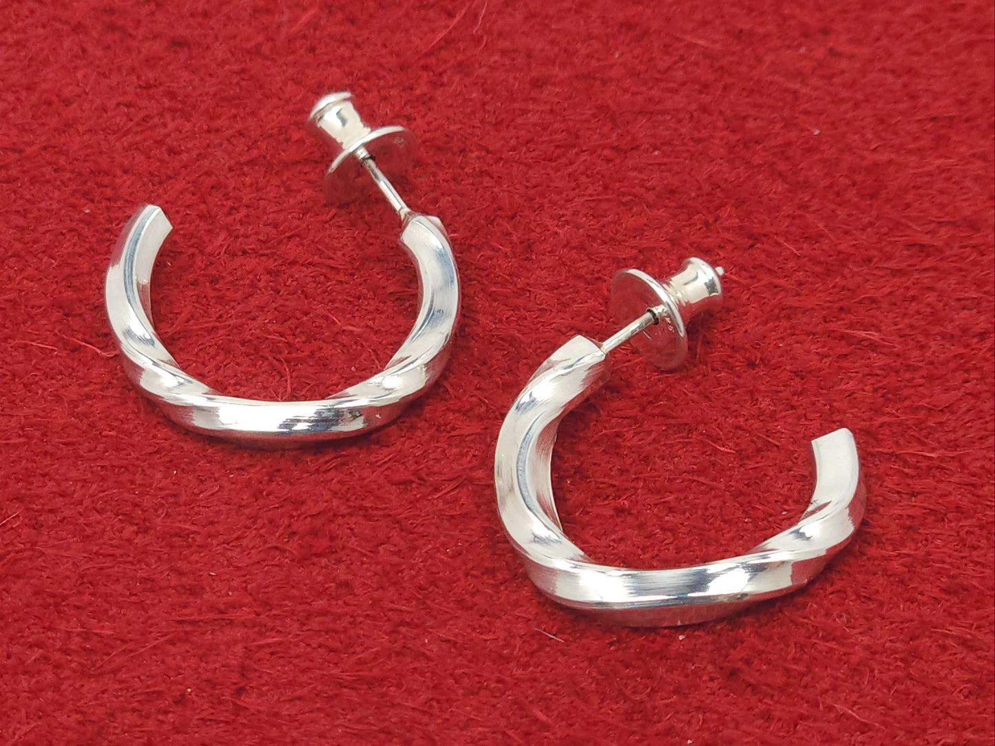 Sterling Silver Twisted Mini Hoop Earrings