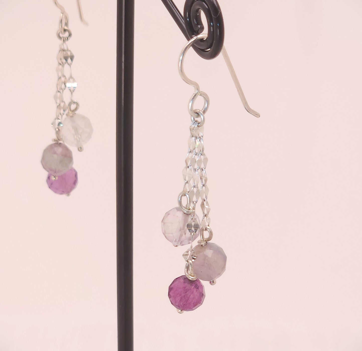 Rainbow Fluorite Trio Dangle Earrings